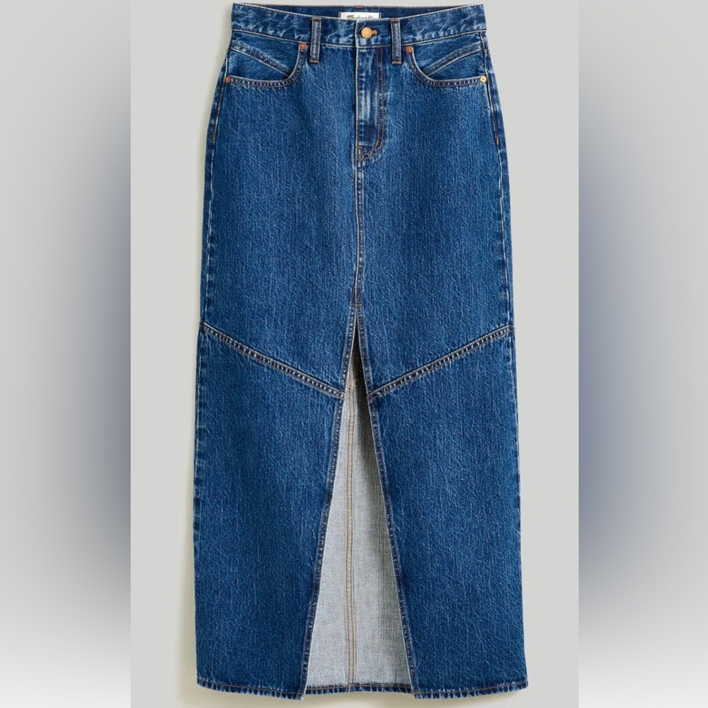 Madewell Denim Mid-Rise Maxi Skirt in Pineland Wash